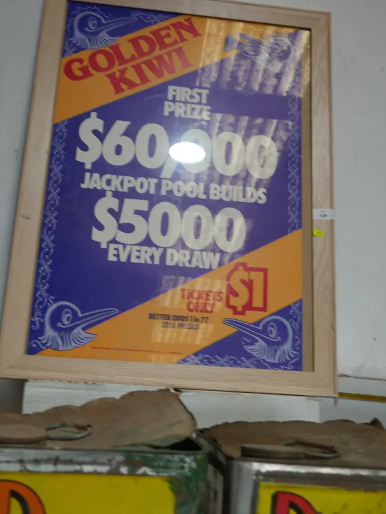 Golden Kiwi framed lottery poster Image 1++