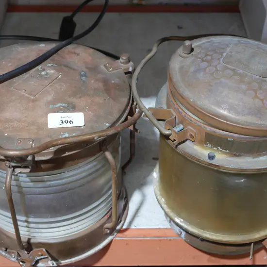 2 copper body ship lights