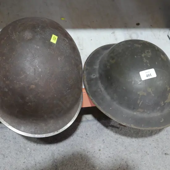 2 army helmets