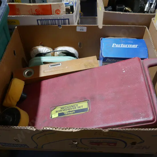 Screwdriver set, mini compressor etc