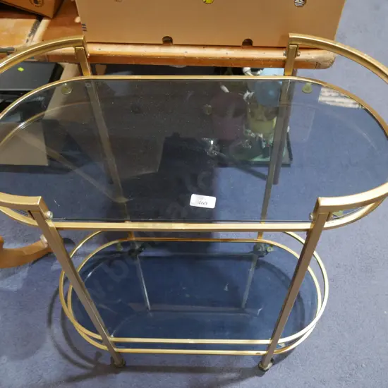 Brass and glass tea trolley