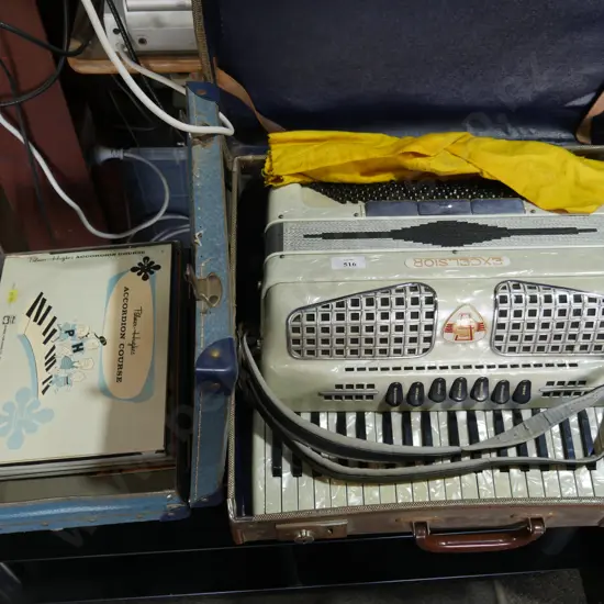 Piano accordion and music books