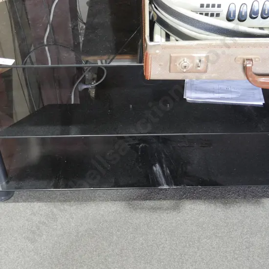 Black glass TV stand