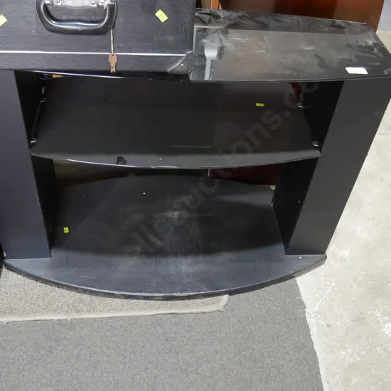 Glass shelf TV stand