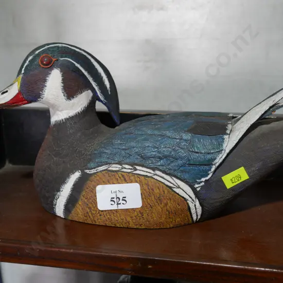 Signed wooden duck