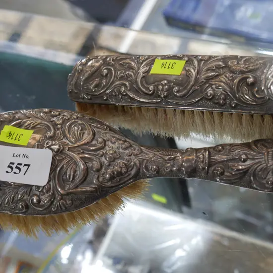 Stirling silver backed brushes