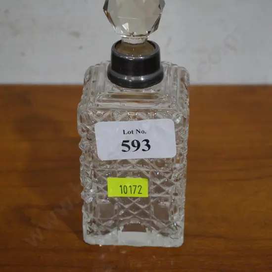 Stirling silver topped scent bottle