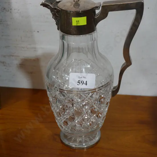 Stirling silver topped claret jug