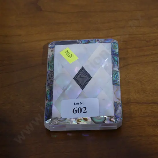 Mother of pearl and paua card case