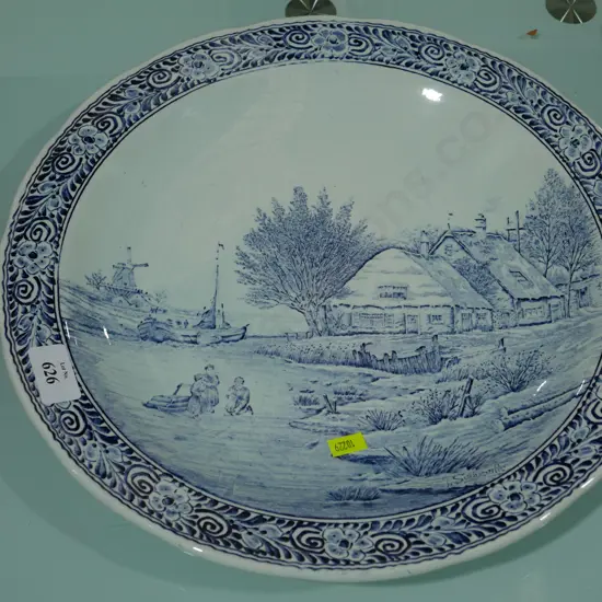 Blue and white charger