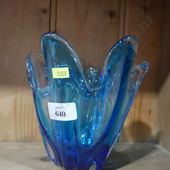 Blue glass vase