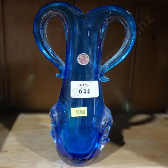 Blue glass vase