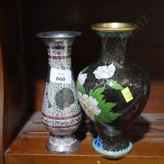 Two cloisonne vases