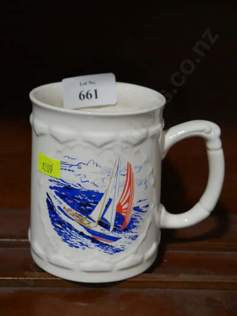 Crown Lynn sailing mug Image 1++