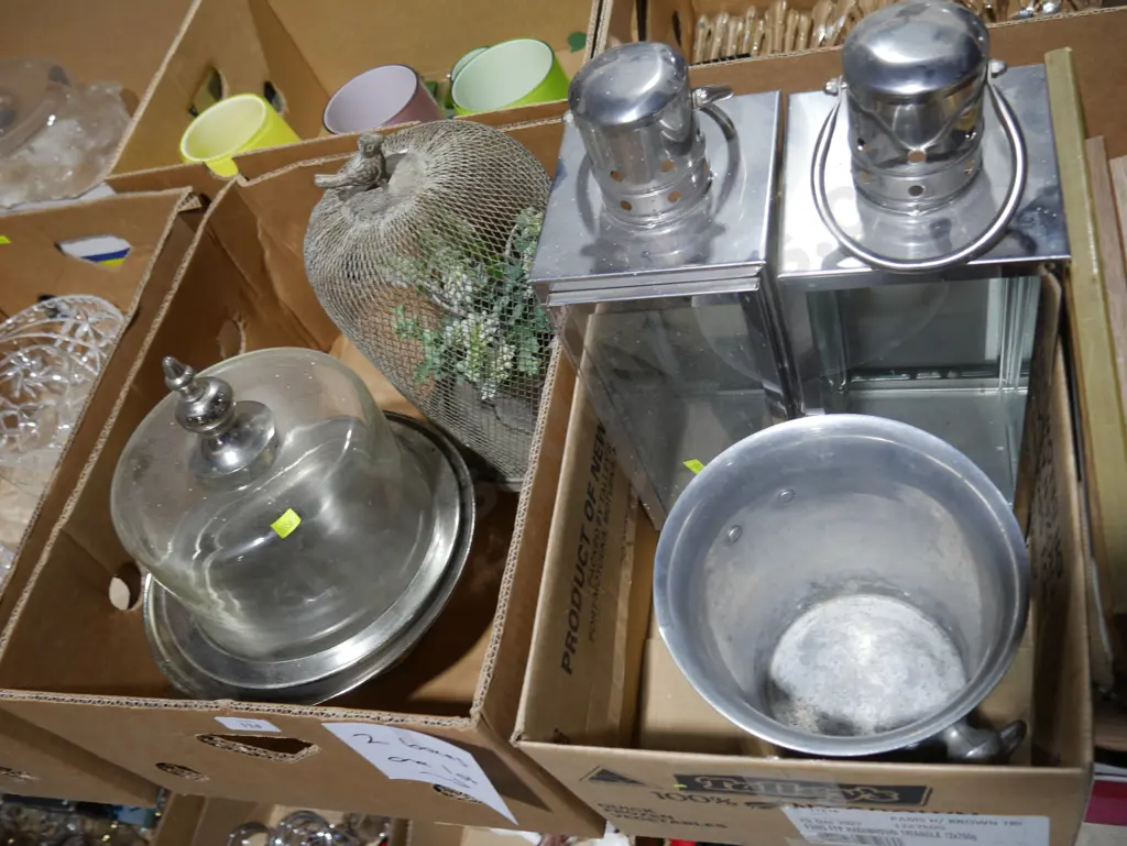 Two boxes of candle holders etc Image 1++