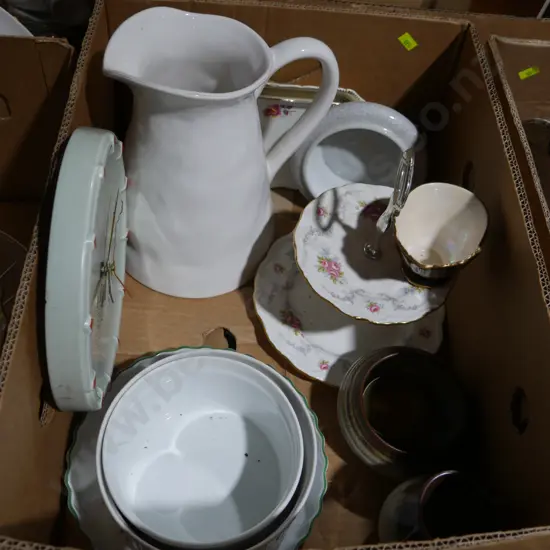 Clock, cake plate etc