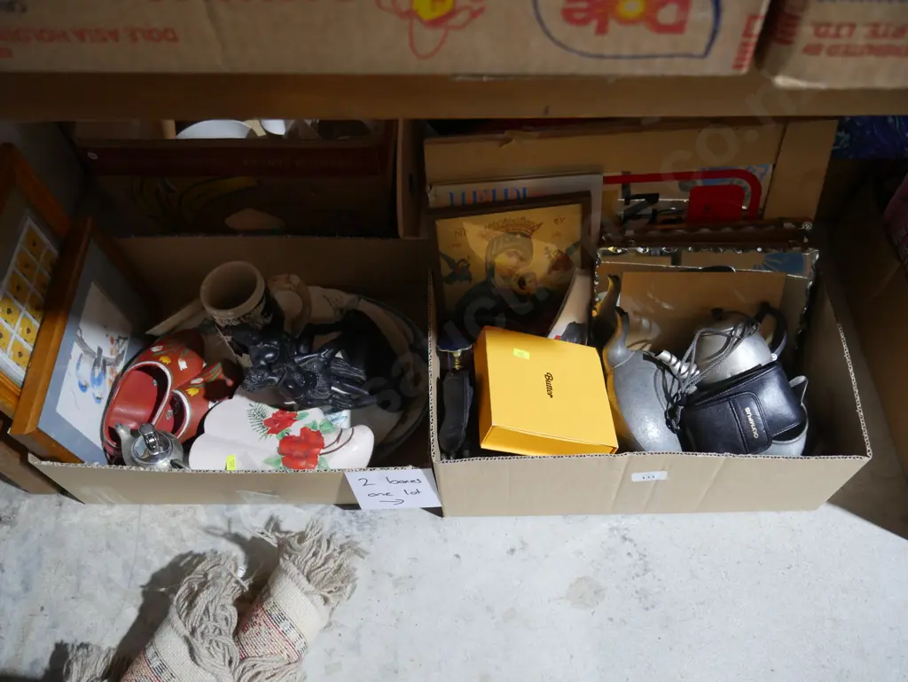 Two boxes of ornaments, art etc Image 1++