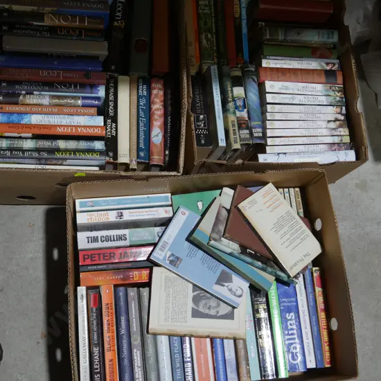 Three boxes of books