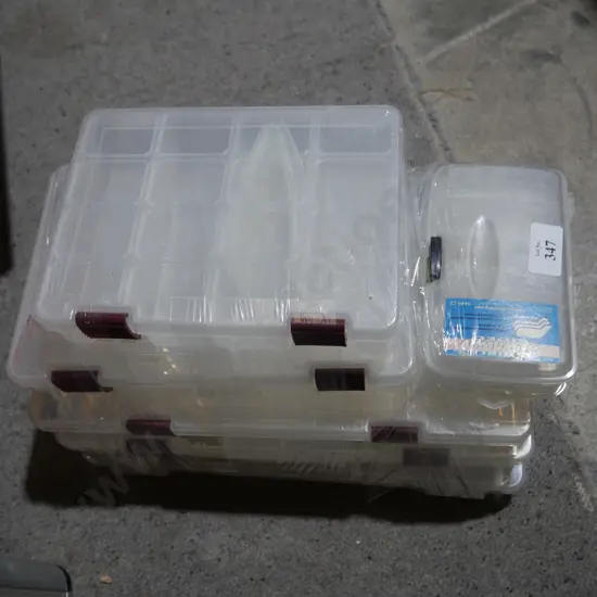 Assorted tackle boxes