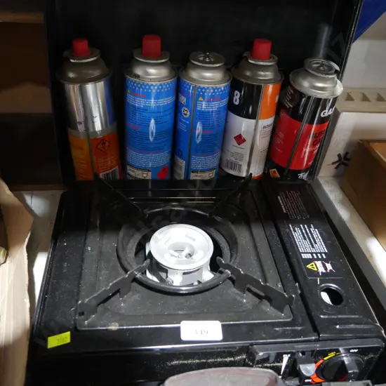 Portable gas cooker and gas cartridges