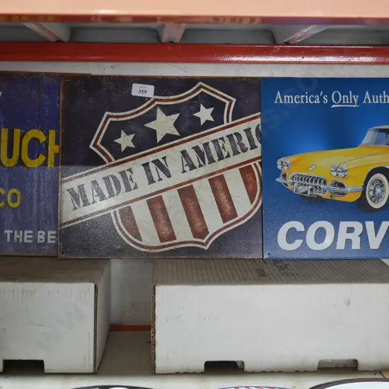 3 reproduction tin signs