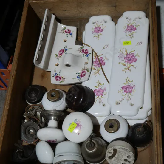 Porcelain door knobs, light switches etc
