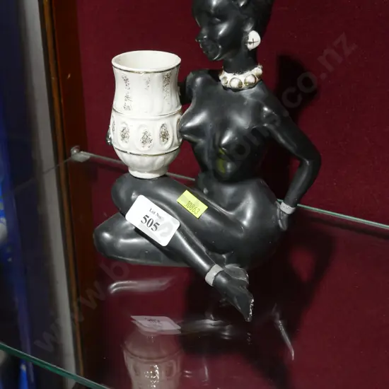 Black lady figurine vase