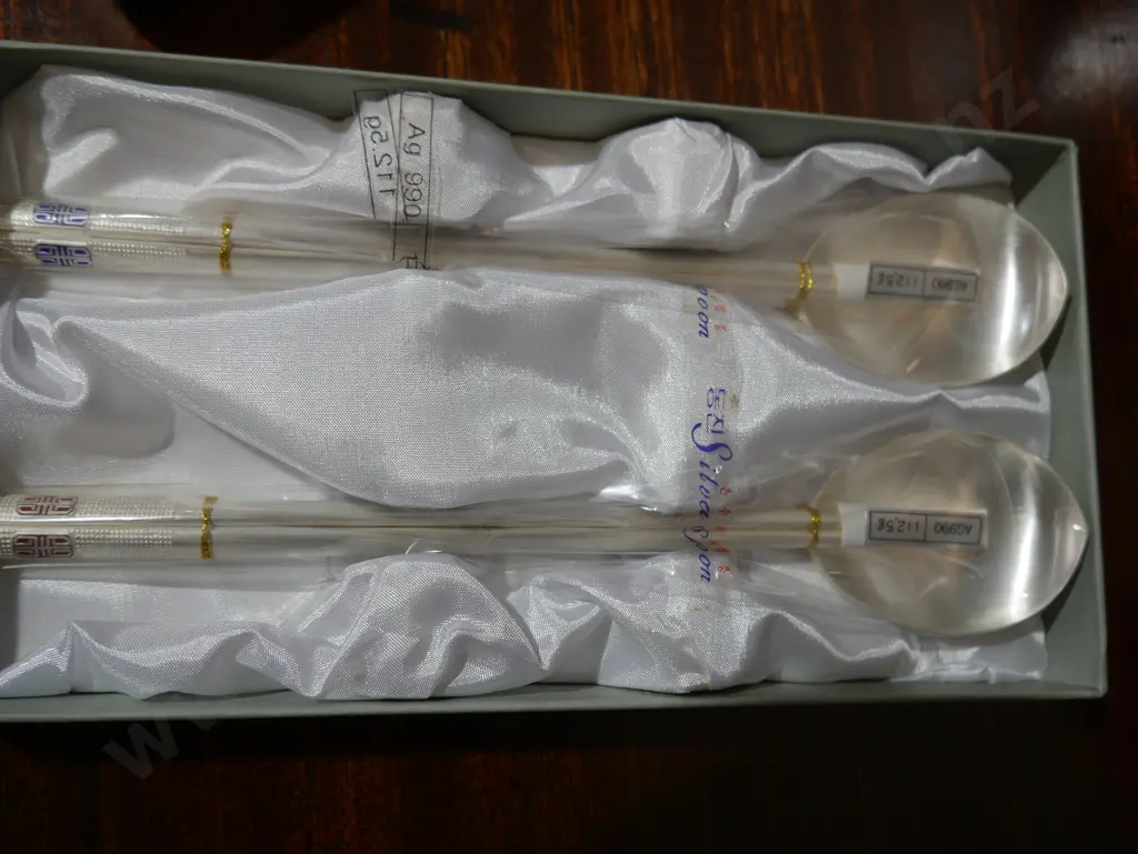 Solid silver cased spoons and chopsticks Image 1++