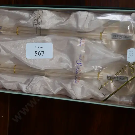 Solid silver cased spoons and chopsticks