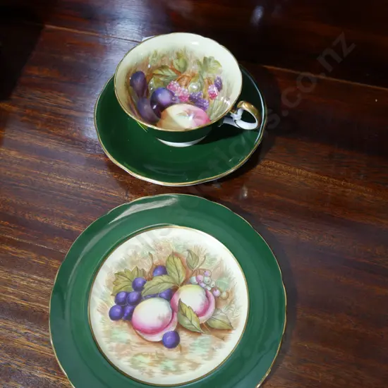 Aynsley signed fruit pattern trio