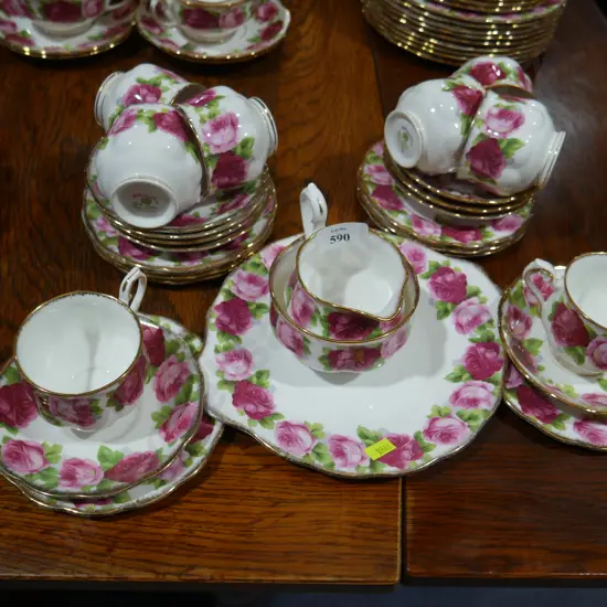 Old English rose tea set