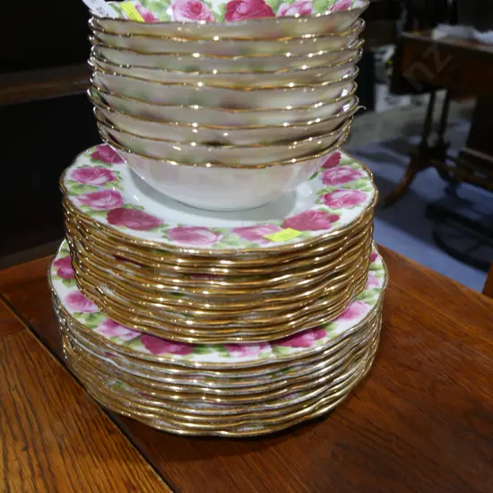 Old English rose plates