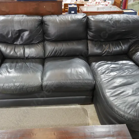 Black leather couch