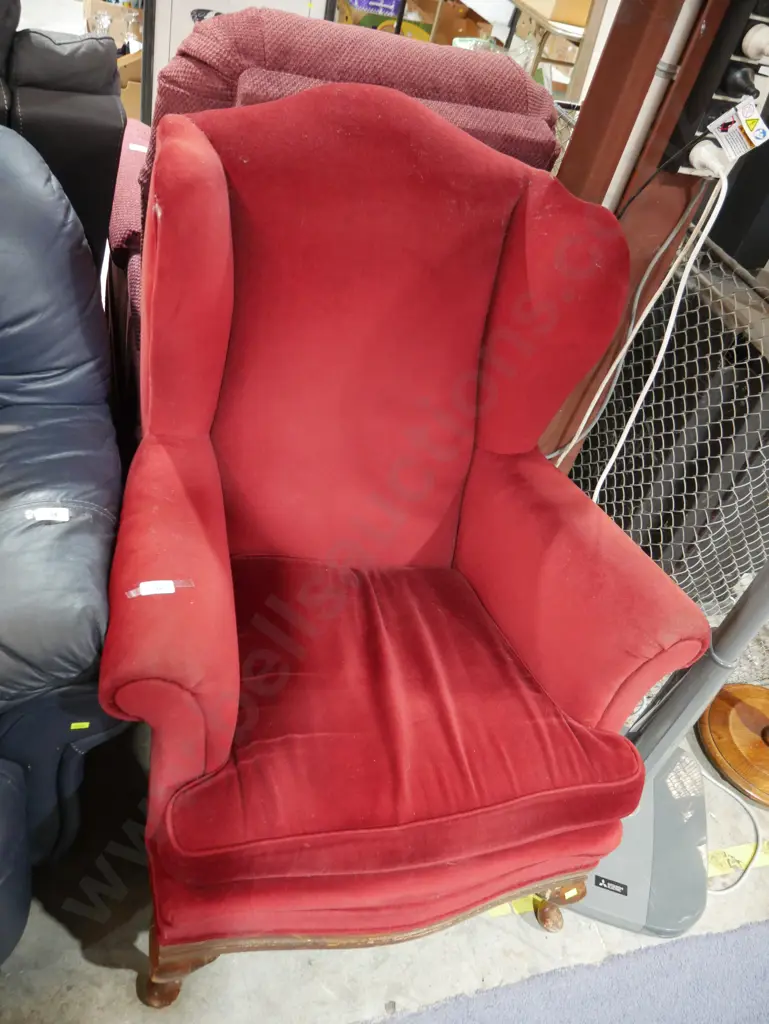 Red wingback armchair Image 1++