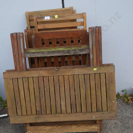 Wooden folding table and 3 chairs