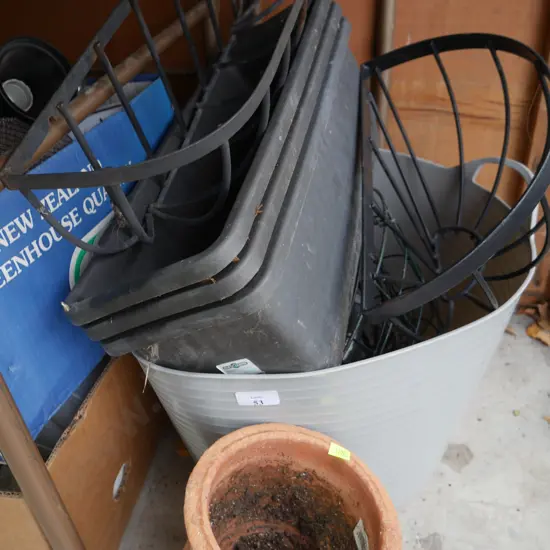 Plant pots, hanging planters etc