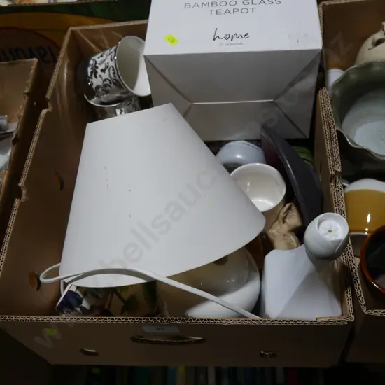 Assorted china, lamp etc