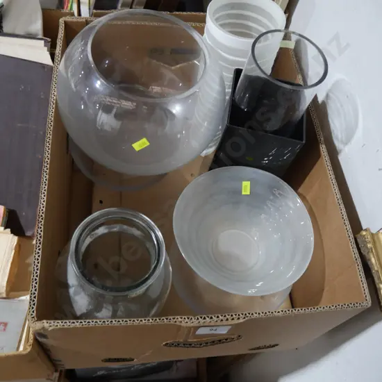 Glass vases etc