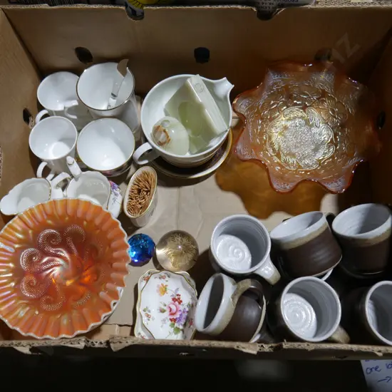 Carnival glass, china etc