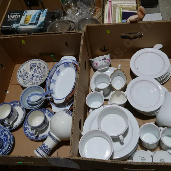 Two boxes of china