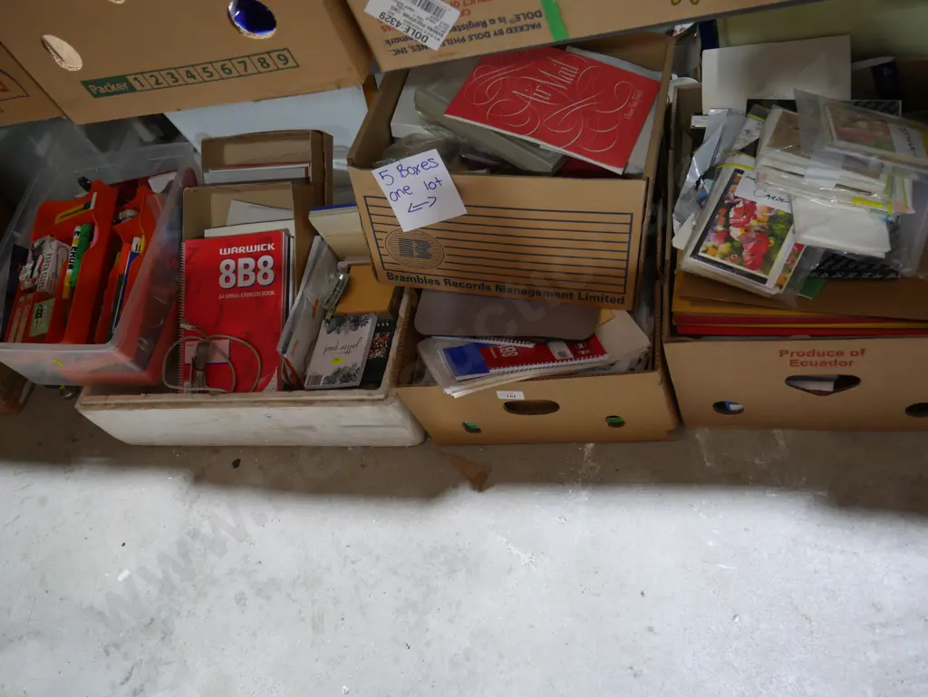 Five boxes of stationery etc Image 1++