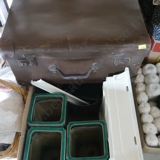 Suitcase, plant pots etc