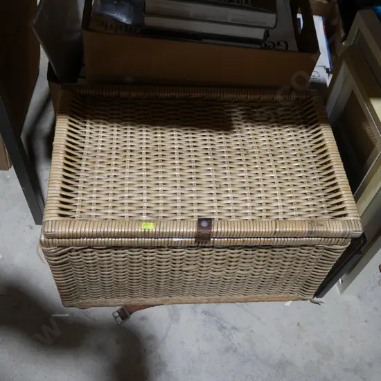 Cane basket and contents