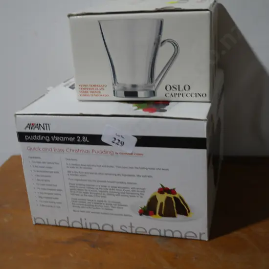 Expresso cups and pudding steamer