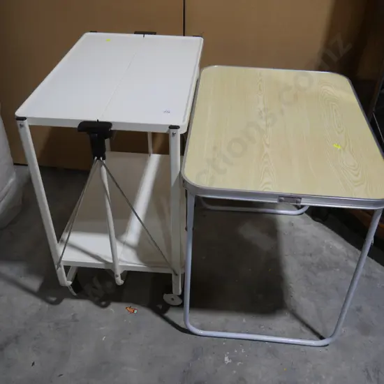Fold up tea trolley and table