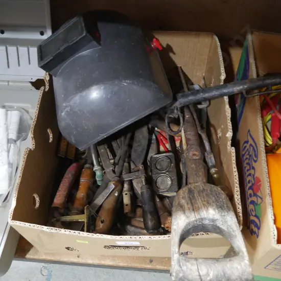 Box of old tools etc