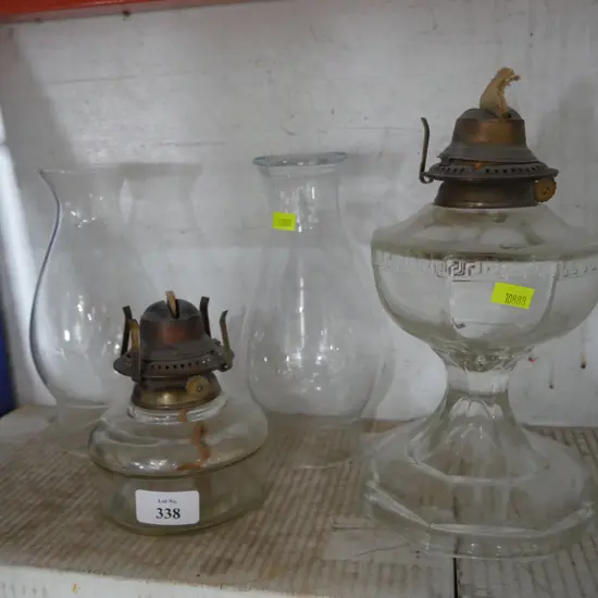 Two glass lanterns