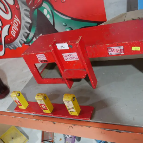 Wooden Caltex service station model