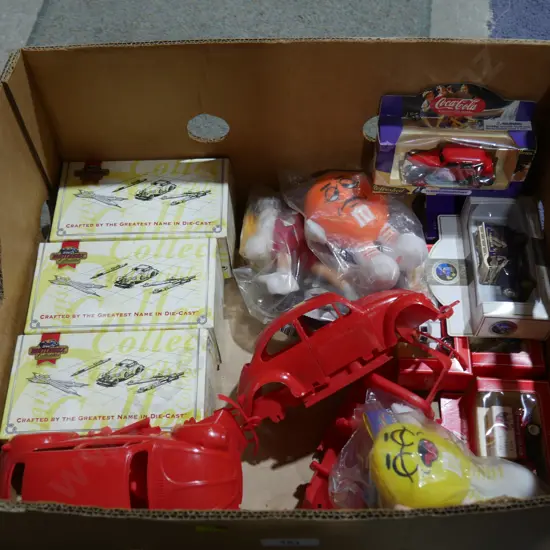Box of model cars etc