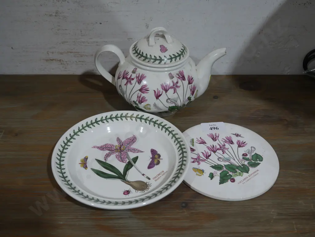 Portmeirion teapot, coaster and plate Image 1++